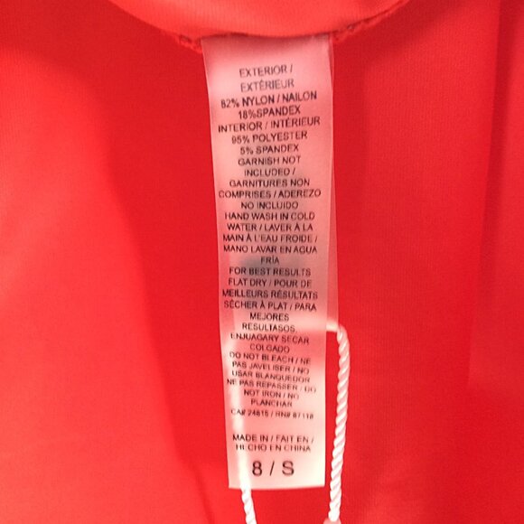 NWT Quint Soul Tankini Top Women Small Strappy Cross Backless Coral Red Swimsuit - Picture 8 of 8